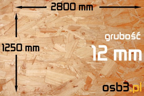 Płyta OSB3 sp 12mm / 1250x2800 mm