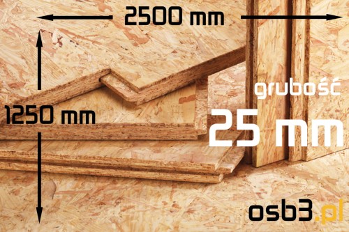 Płyta OSB3 p-w 25mm / 1250x2500 mm